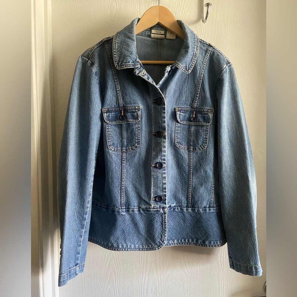 St. John’s Bay denim jean buttoned stretch jacket
